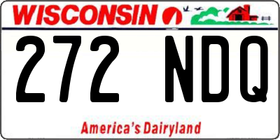 WI license plate 272NDQ
