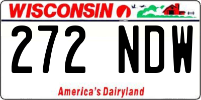 WI license plate 272NDW