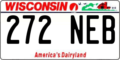 WI license plate 272NEB