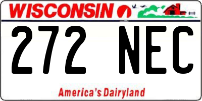 WI license plate 272NEC