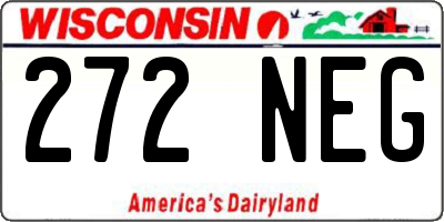 WI license plate 272NEG