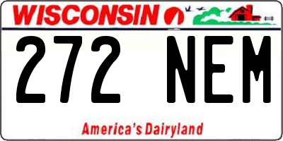 WI license plate 272NEM