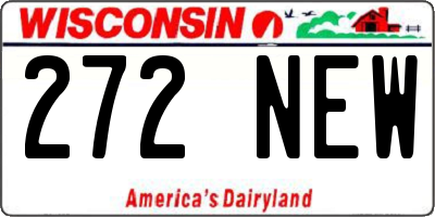 WI license plate 272NEW