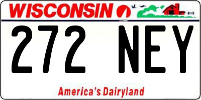 WI license plate 272NEY