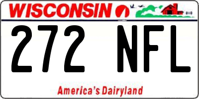 WI license plate 272NFL