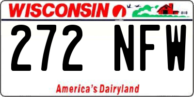 WI license plate 272NFW
