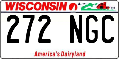 WI license plate 272NGC