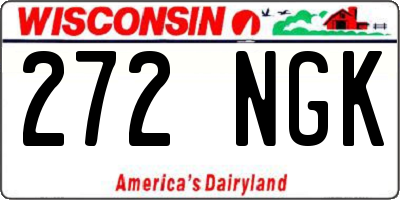WI license plate 272NGK