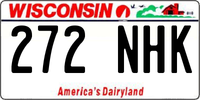 WI license plate 272NHK