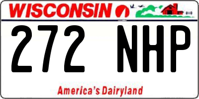 WI license plate 272NHP