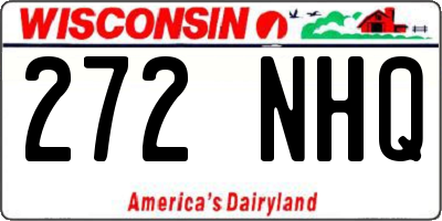 WI license plate 272NHQ
