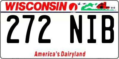 WI license plate 272NIB