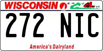 WI license plate 272NIC