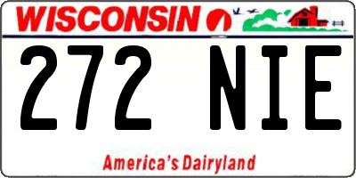 WI license plate 272NIE