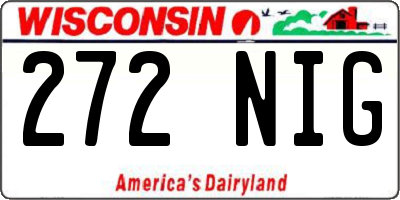 WI license plate 272NIG