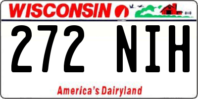 WI license plate 272NIH