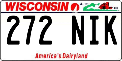 WI license plate 272NIK