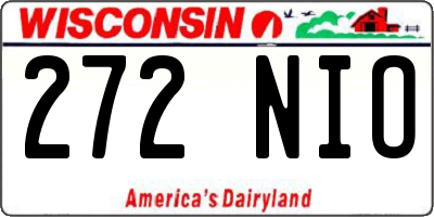 WI license plate 272NIO