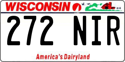 WI license plate 272NIR