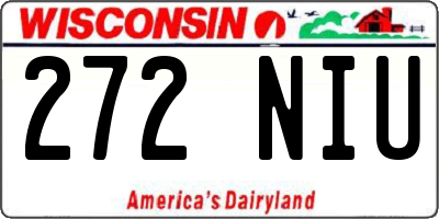 WI license plate 272NIU