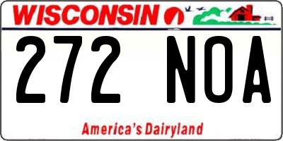 WI license plate 272NOA