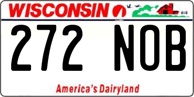 WI license plate 272NOB