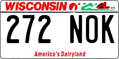 WI license plate 272NOK