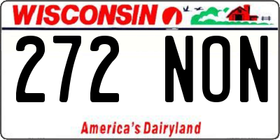 WI license plate 272NON