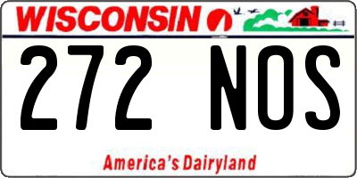 WI license plate 272NOS
