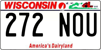 WI license plate 272NOU