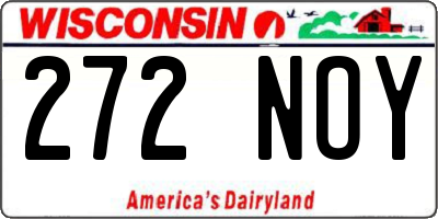 WI license plate 272NOY