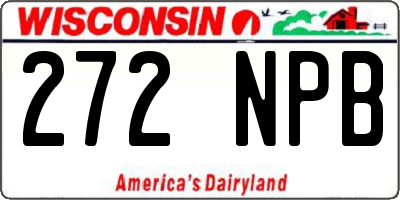 WI license plate 272NPB