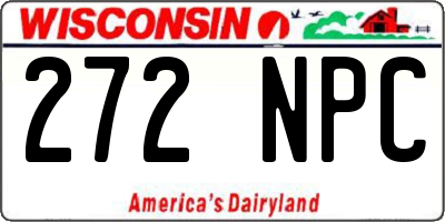 WI license plate 272NPC