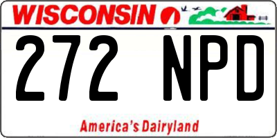 WI license plate 272NPD
