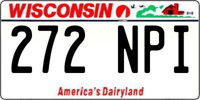 WI license plate 272NPI