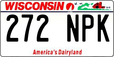 WI license plate 272NPK