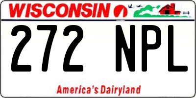 WI license plate 272NPL