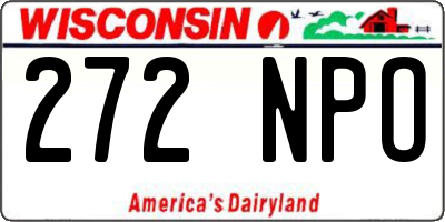 WI license plate 272NPO