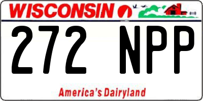 WI license plate 272NPP