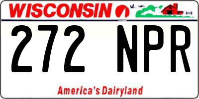 WI license plate 272NPR