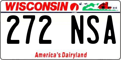 WI license plate 272NSA