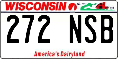 WI license plate 272NSB
