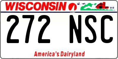 WI license plate 272NSC