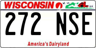 WI license plate 272NSE