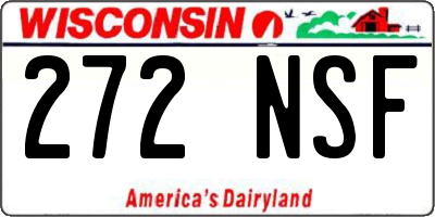 WI license plate 272NSF