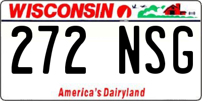 WI license plate 272NSG