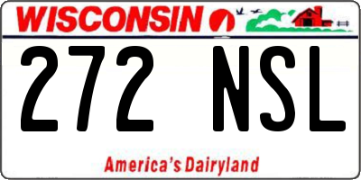 WI license plate 272NSL