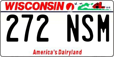 WI license plate 272NSM
