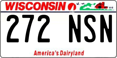 WI license plate 272NSN
