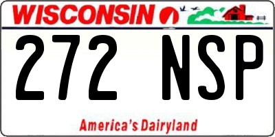WI license plate 272NSP